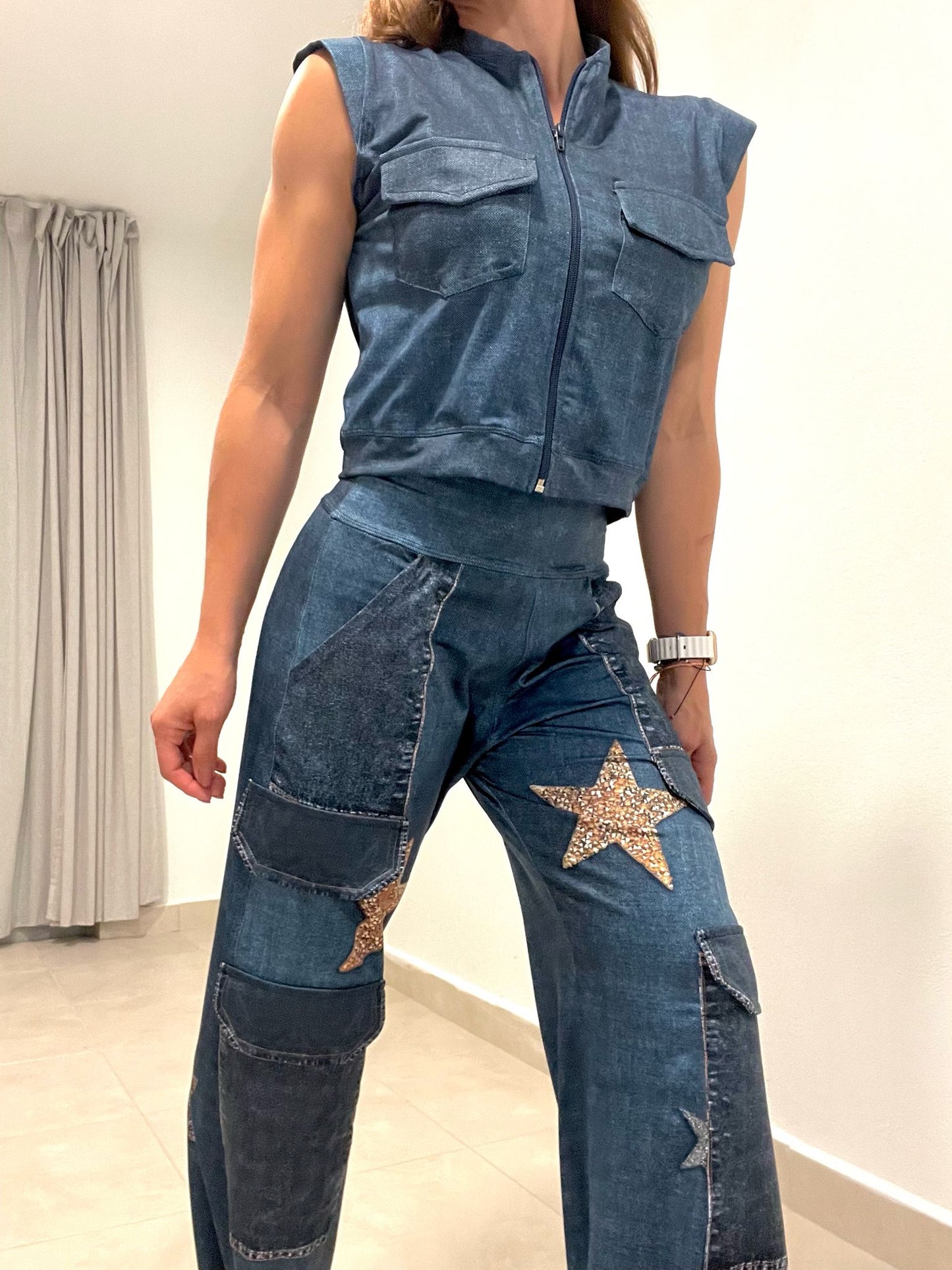 Dark Glitter Star Cargo / Vest