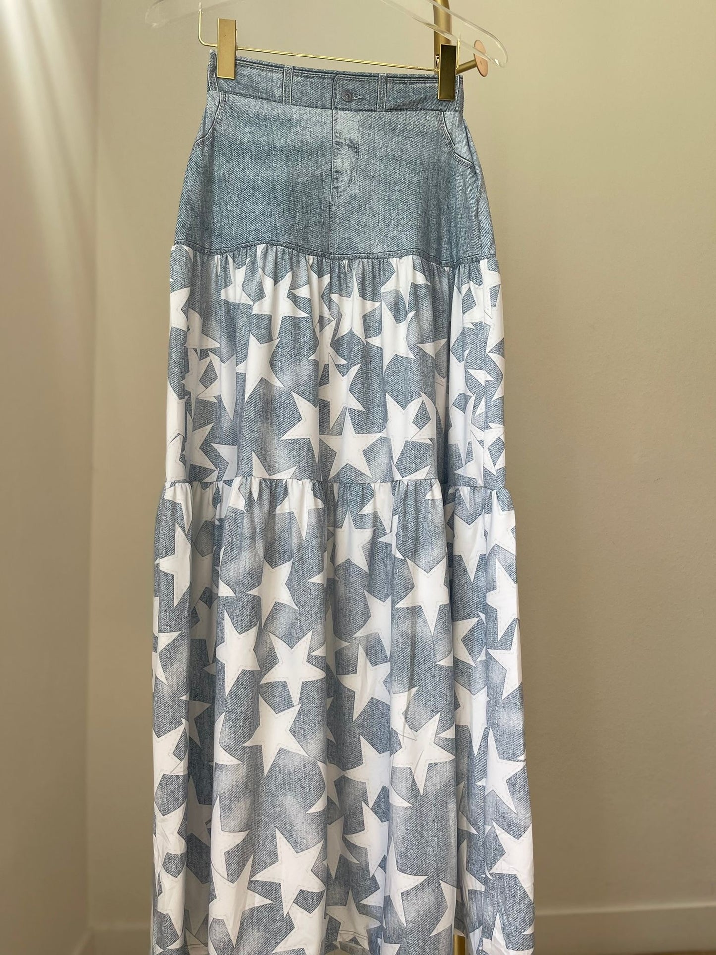 White Stars Maxi Skirt