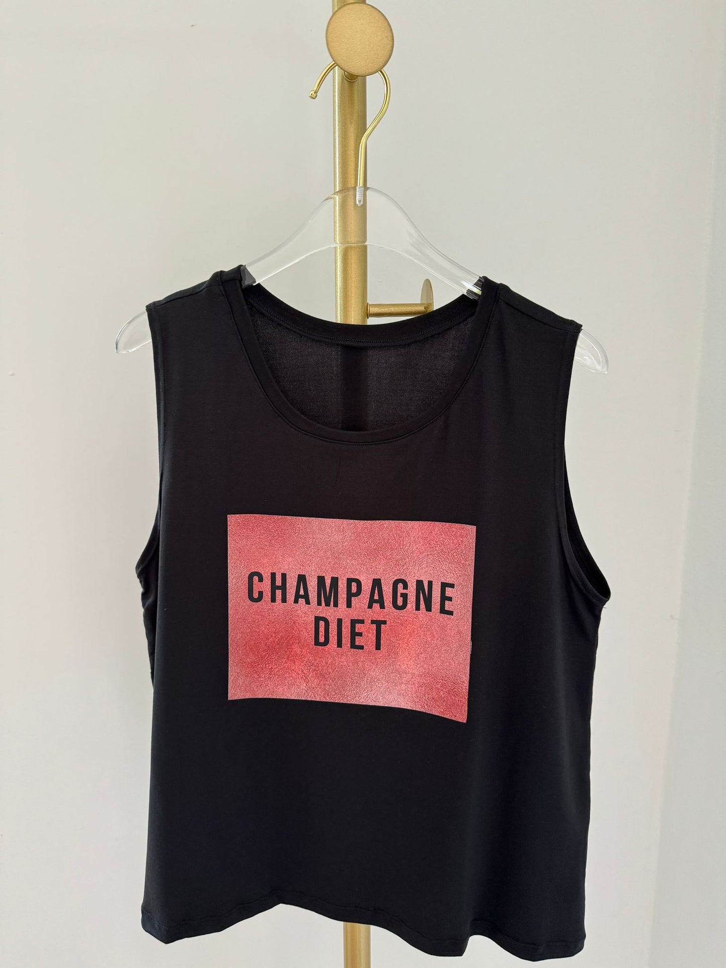 Champange Diet Long Black Top