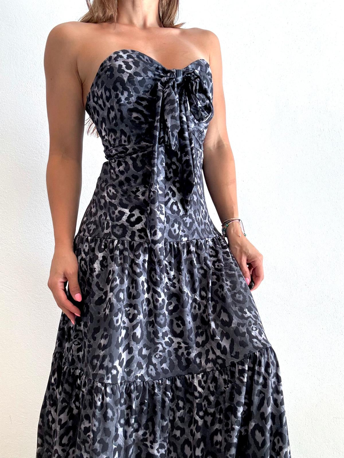 Black Leopard Maxi Dress