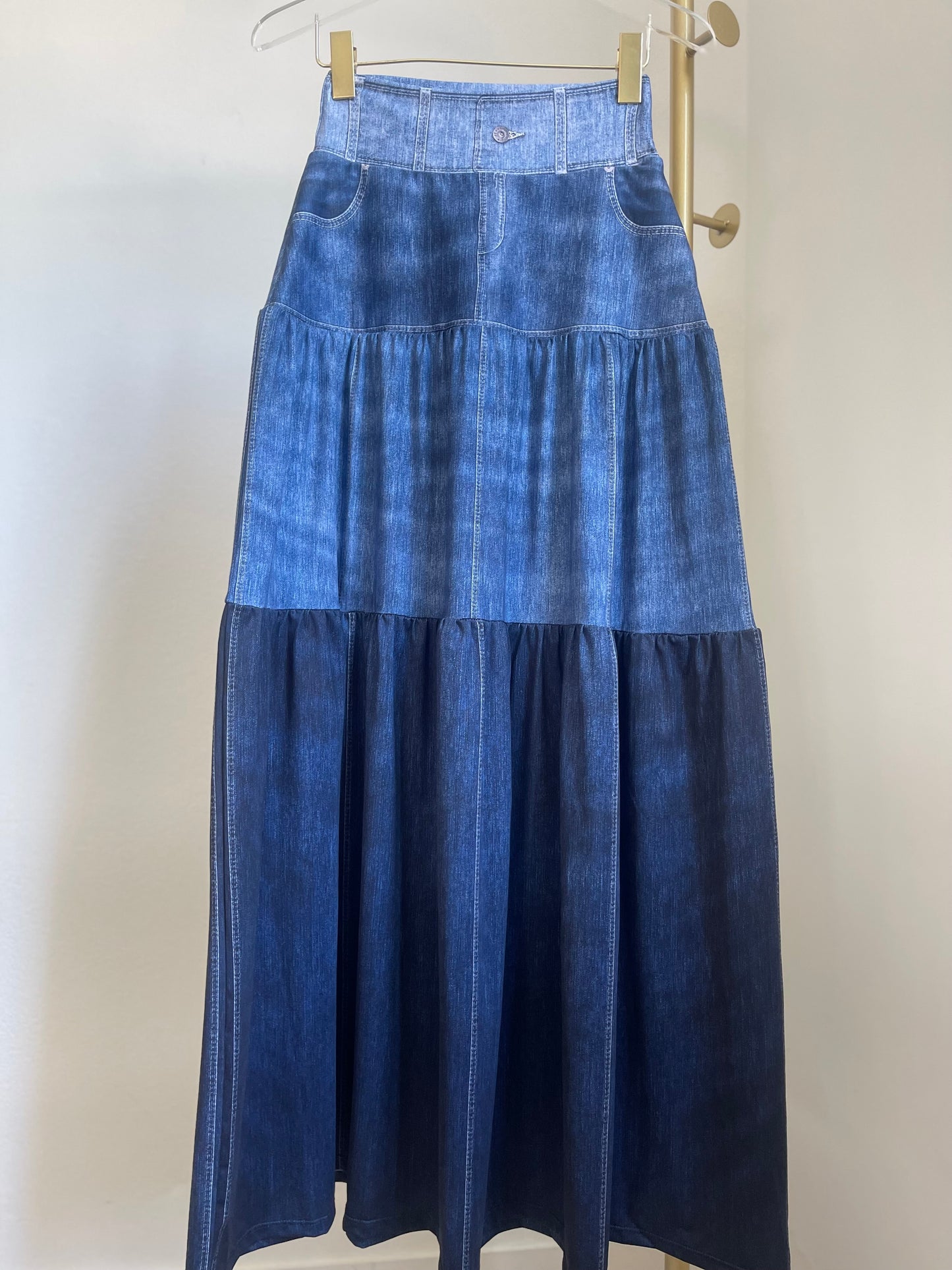 Denim Layers Maxi Skirt